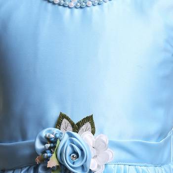 blue satin kids frocks 3