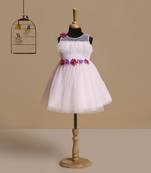 Peach faux_georgette kids frocks