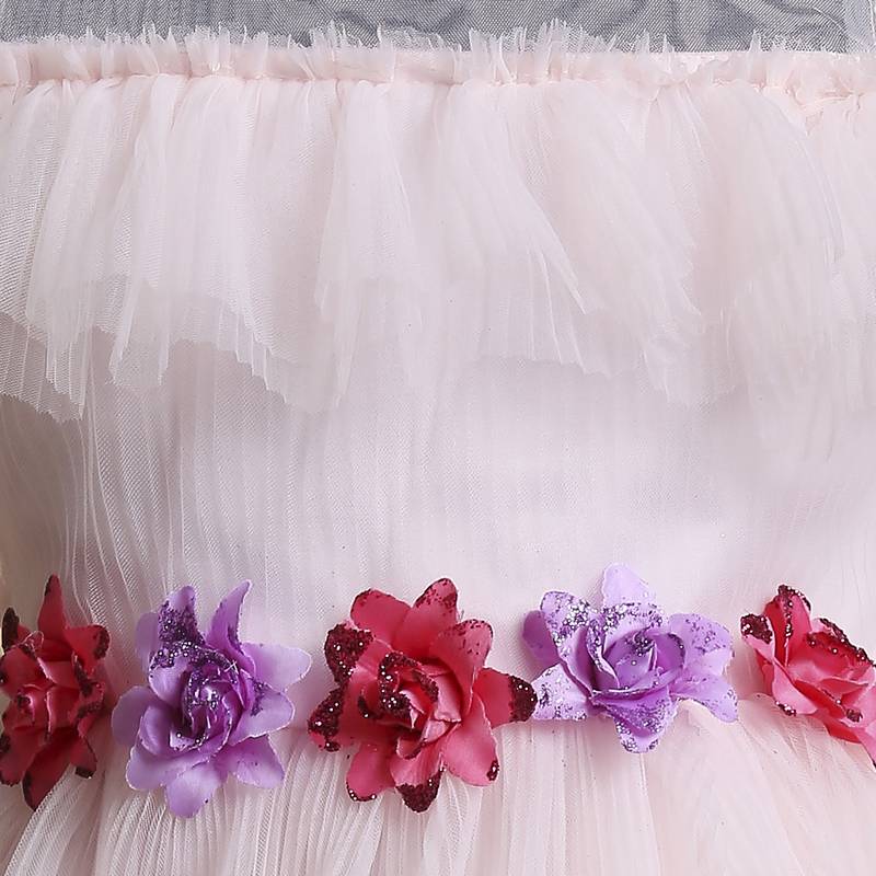 Peach faux_georgette kids frocks