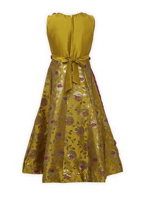 brown polyester kids girl gowns 2