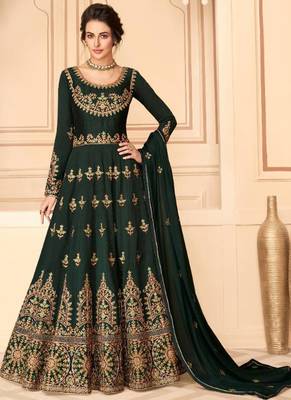 Green Multi Embroidered Anarkali Suit 1