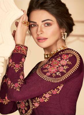 Maroon Multi Embroidered Anarkali Suit 2