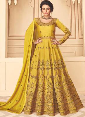 Yellow Multi Embroidered Anarkali Suit 1