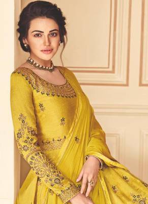 Yellow Multi Embroidered Anarkali Suit 2