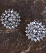 Unique Antiq Silver Flower Studs
