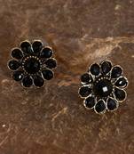 Round Black and Golden Pearl Studs