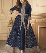  Shamita shetty Navy Blue golden slit style pant suits