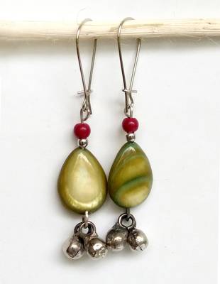 Pink agate earrings 1