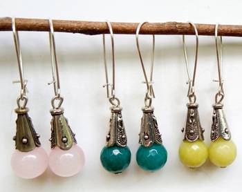 Orange agate earrings 1