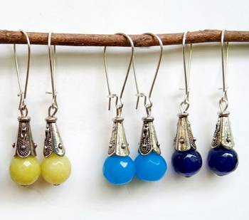Maroon agate earrings 1