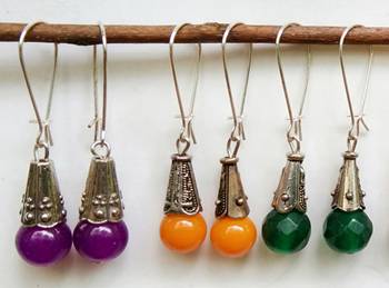 Red agate earrings 1