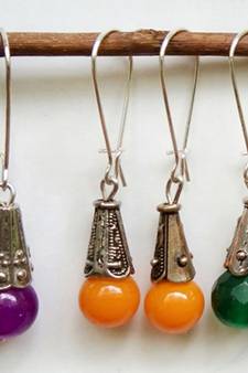 Red agate earrings