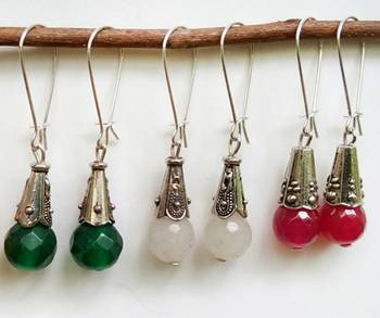 Maroon agate earrings 1