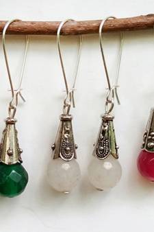 Maroon agate earrings