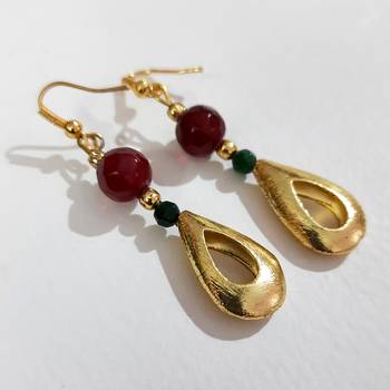 Maroon agate earrings 1