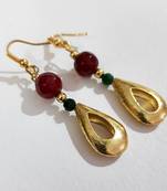 Maroon agate earrings