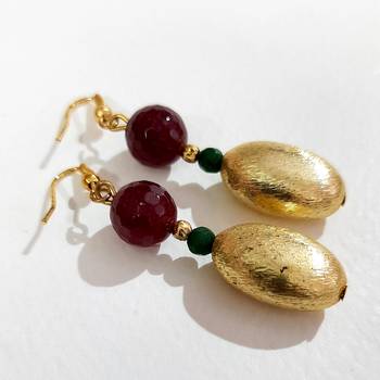 Maroon agate earrings 1