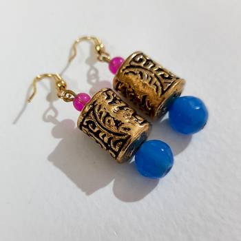 Blue agate earrings 1