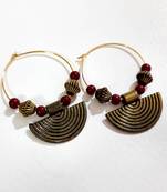 Maroon agate hoops