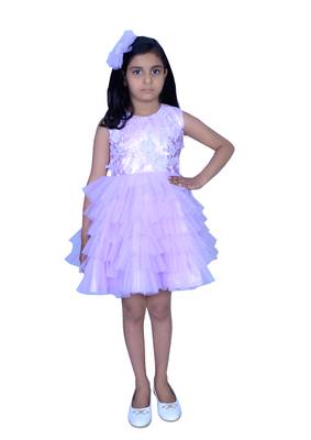 Floral yok without sleeves with hairclip-Purple 1