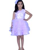 Floral yok without sleeves with hairclip-Purple