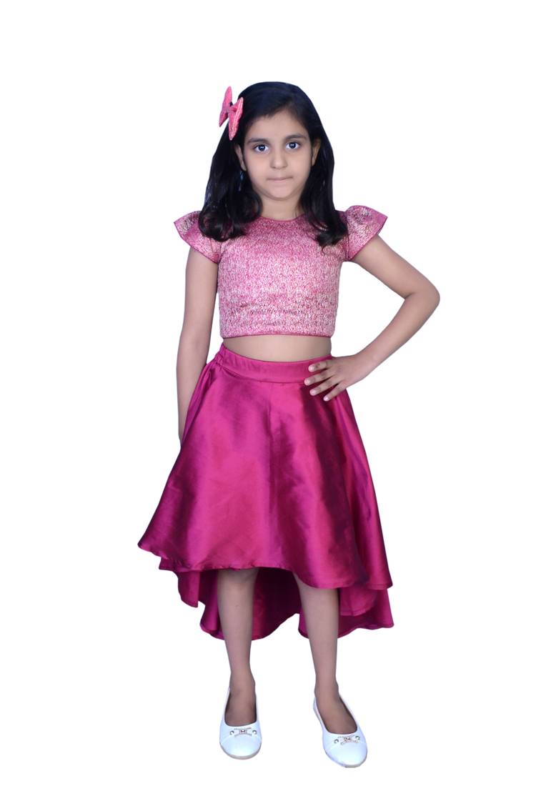 Lehenga cap sleeves choli with hairclipMaroon Conza Trends 3448730