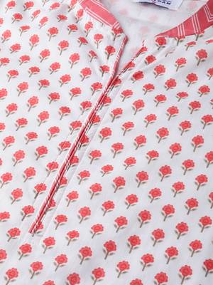 White printed cotton ethnic-kurtis 5