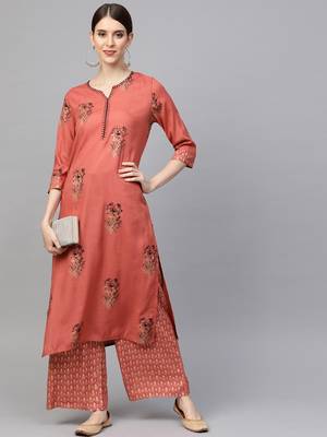 Red printed viscose rayon ethnic-kurtis 3