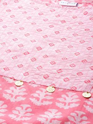 Pink printed cotton ethnic-kurtis 5