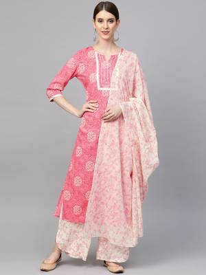 Peach printed cotton ethnic-kurtis 1