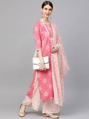 Peach printed cotton ethnic-kurtis 3