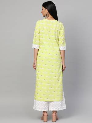 Green printed cotton ethnic-kurtis 2