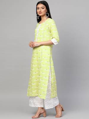 Green printed cotton ethnic-kurtis 4