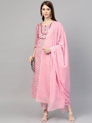 Pink printed cotton ethnic-kurtis 3
