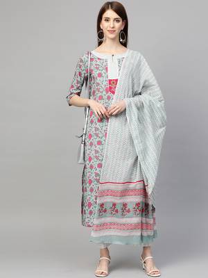 Green printed cotton ethnic-kurtis 3