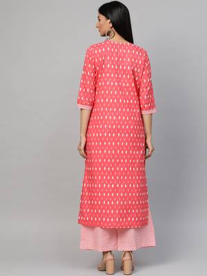 Red printed cotton ethnic-kurtis 2