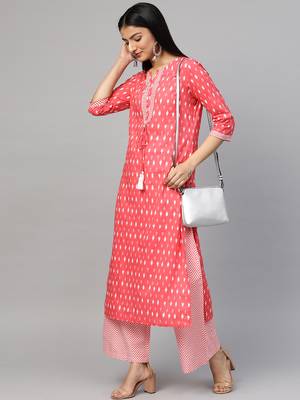 Red printed cotton ethnic-kurtis 4