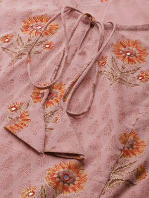 Mauve printed cotton ethnic-kurtis 5