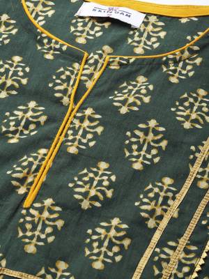 Green printed cotton ethnic-kurtis 5