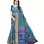 Blue Art Silk Floral Printed Saree With Blouse