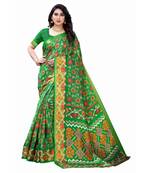 Green Art Silk Floral Printed Saree With Blouse