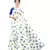 Cream Saree With Blue Floral Print Art Silk Saree With Blouse