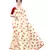 Cream Saree With Red Floral Print Art Silk Saree With Blouse