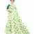 Cream Saree With Green Floral Print Art Silk Saree With Blouse