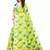 Yellow Saree With Blue Floral Print Art Silk Saree With Blouse