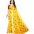 Yellow Saree With Orange Floral Print Art Silk Saree With Blouse