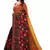 Brown Art Silk Floral Printed Saree With Blouse