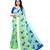 Blue & Green Art Silk Floral Print Saree With Blouse