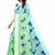 Blue & Green Art Silk Floral Print Saree With Blouse