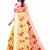 Pink & Yellow Art Silk Floral Print Saree With Blouse